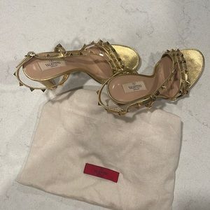 Valentino gold studded heels
